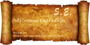 Sárossy Emilián névjegykártya